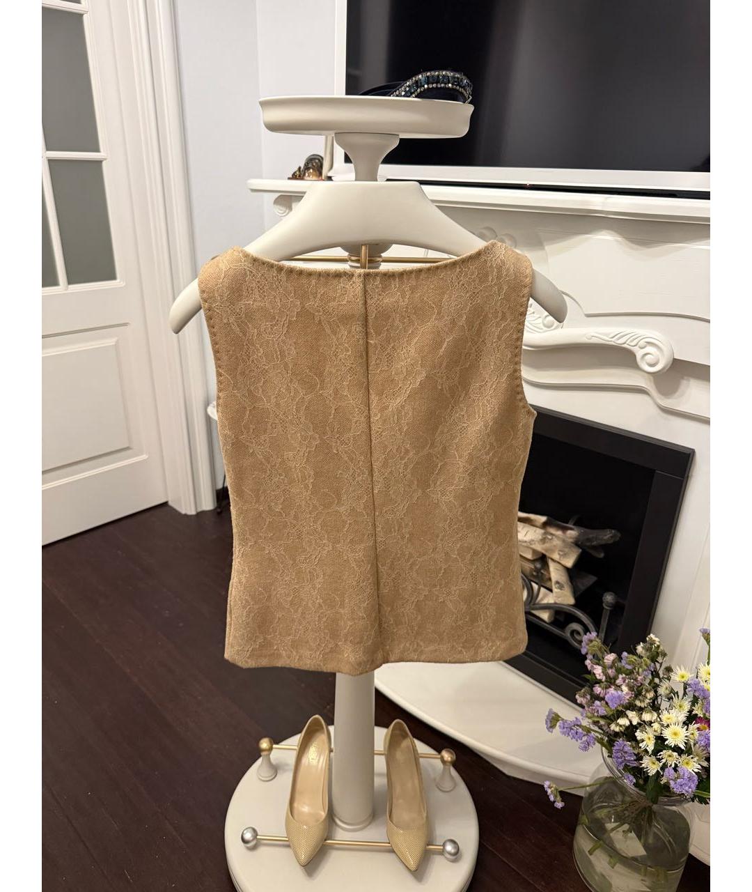 MAX MARA Бежевая шерстяная жилетка, фото 3