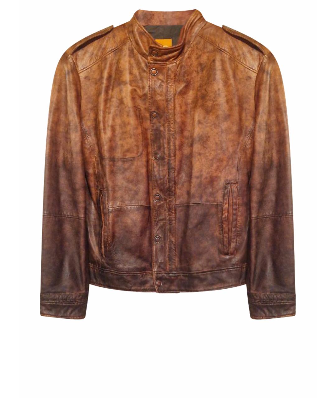 HUGO BOSS Коричневая кожаная куртка, фото 1