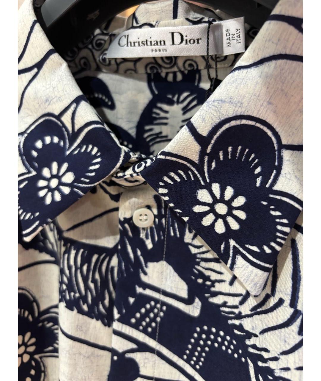 CHRISTIAN DIOR Темно-синяя хлопковая блузы, фото 3