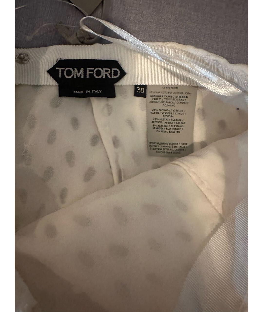 TOM FORD Белая вискозная юбка миди, фото 4