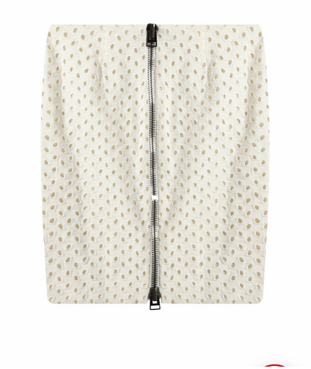 TOM FORD Белая вискозная юбка миди, фото 7