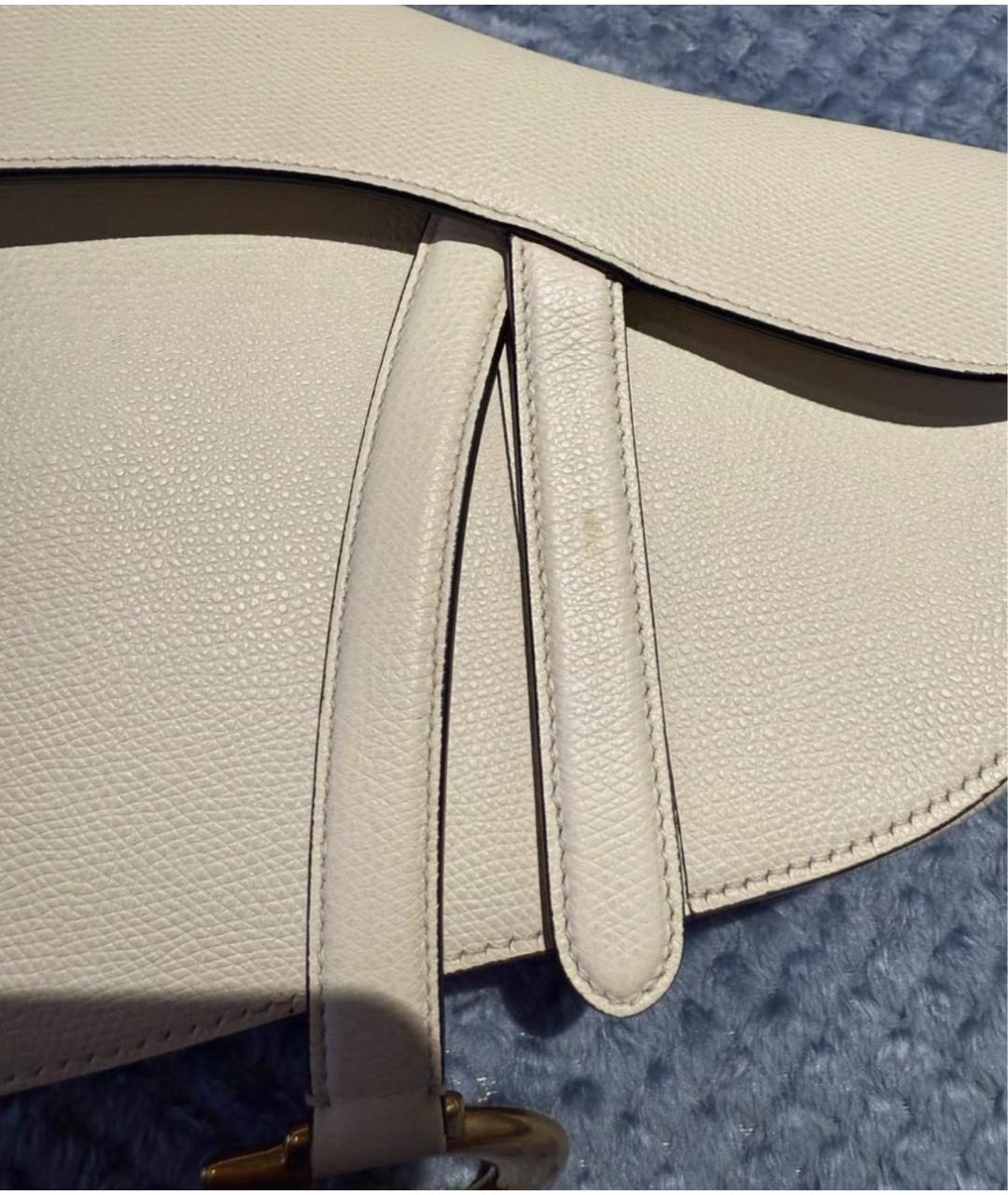 CHRISTIAN DIOR Бежевая кожаная сумка через плечо, фото 5