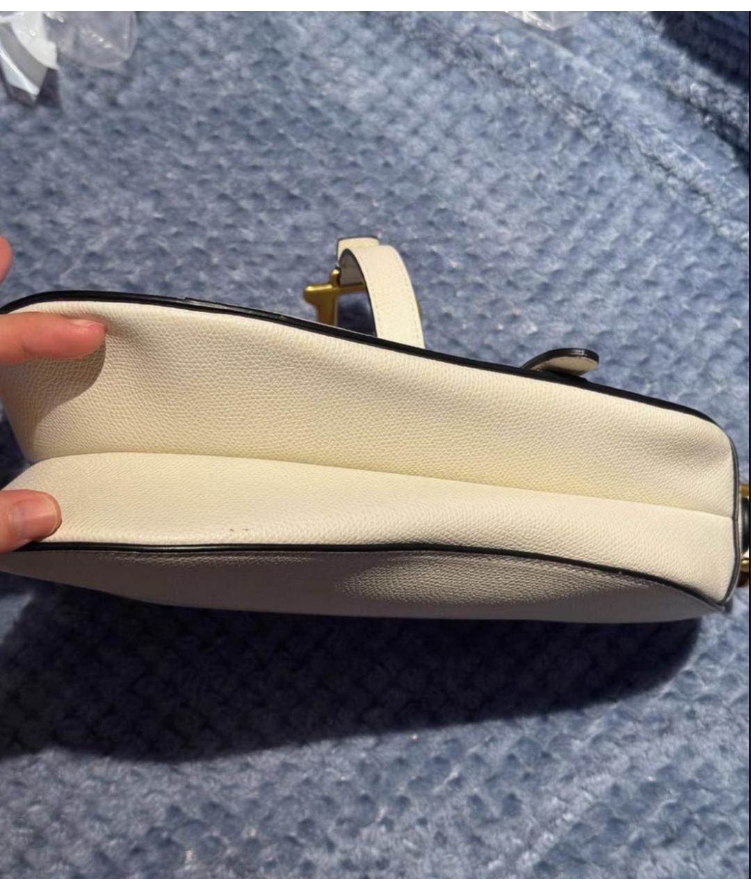 CHRISTIAN DIOR Бежевая кожаная сумка через плечо, фото 4