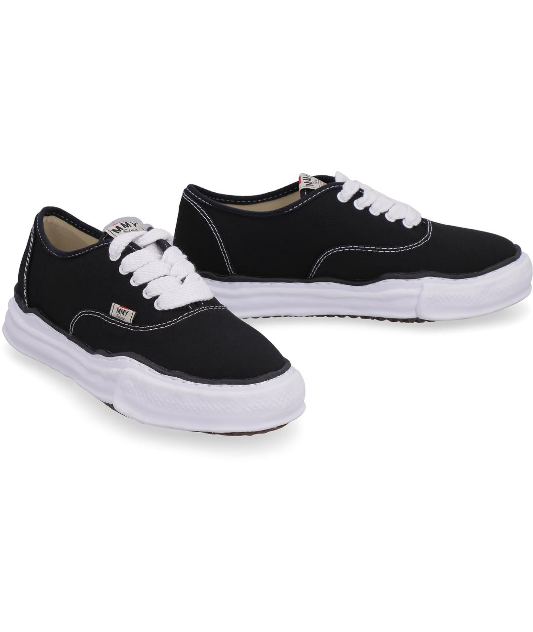 MAISON MIHARA YASUHIRO Черные текстильные низкие кроссовки / кеды, фото 3