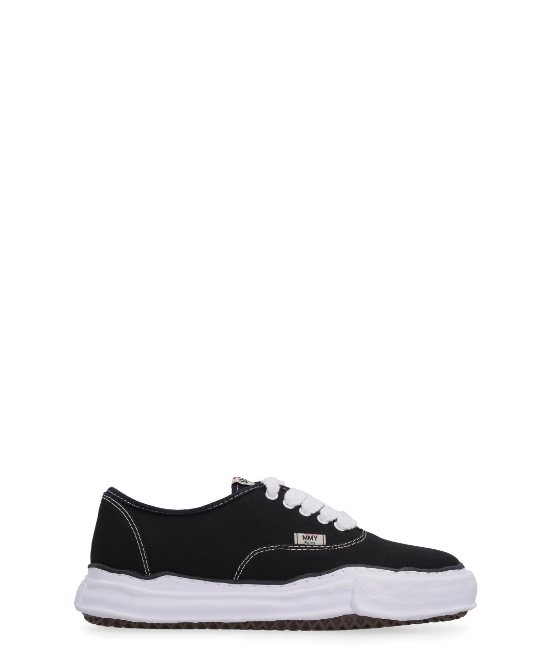 MAISON MIHARA YASUHIRO Черные текстильные низкие кроссовки / кеды, фото 1