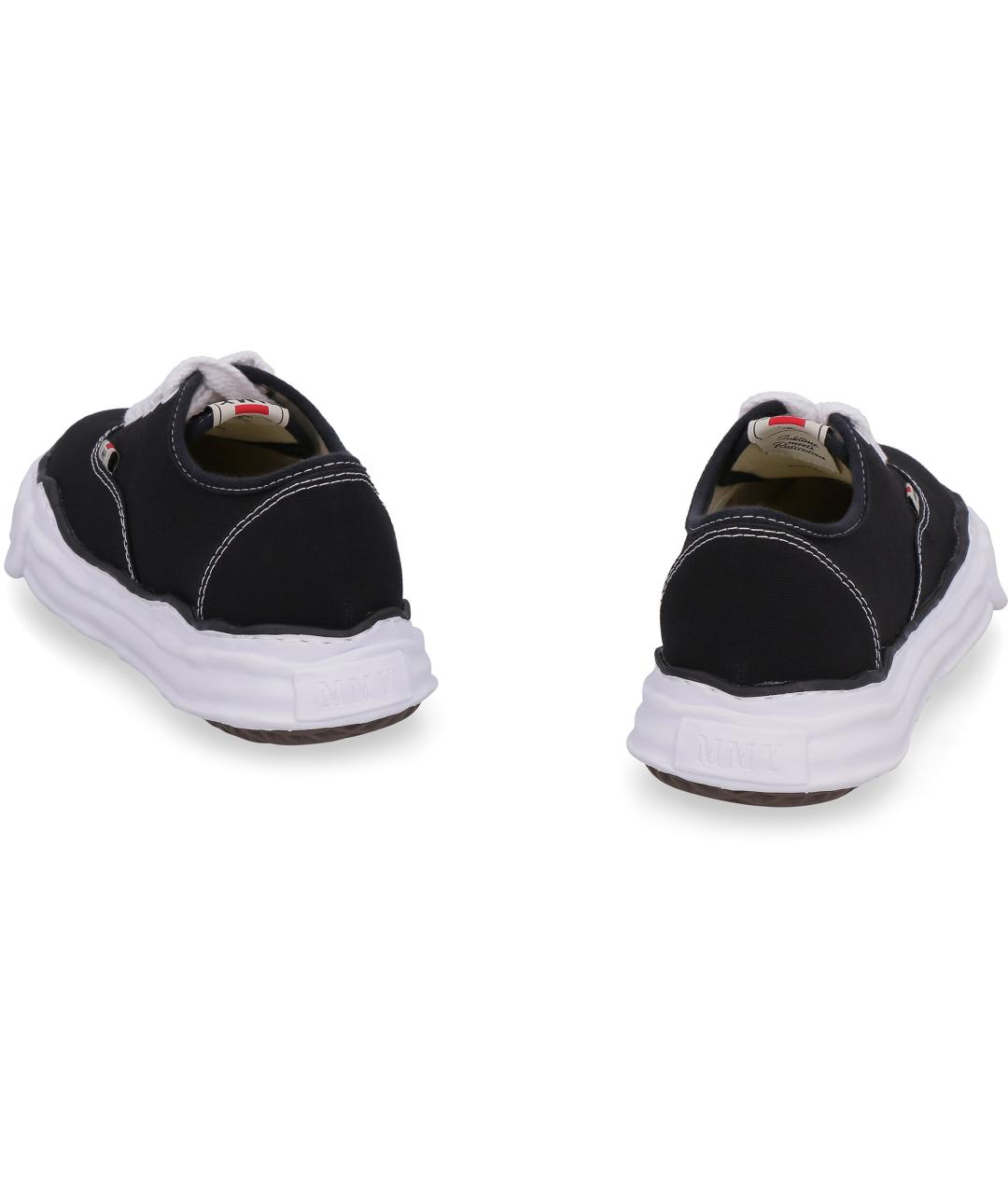 MAISON MIHARA YASUHIRO Черные текстильные низкие кроссовки / кеды, фото 4