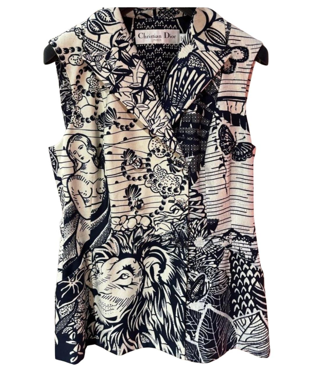 CHRISTIAN DIOR Темно-синий хлопковый жилет, фото 1