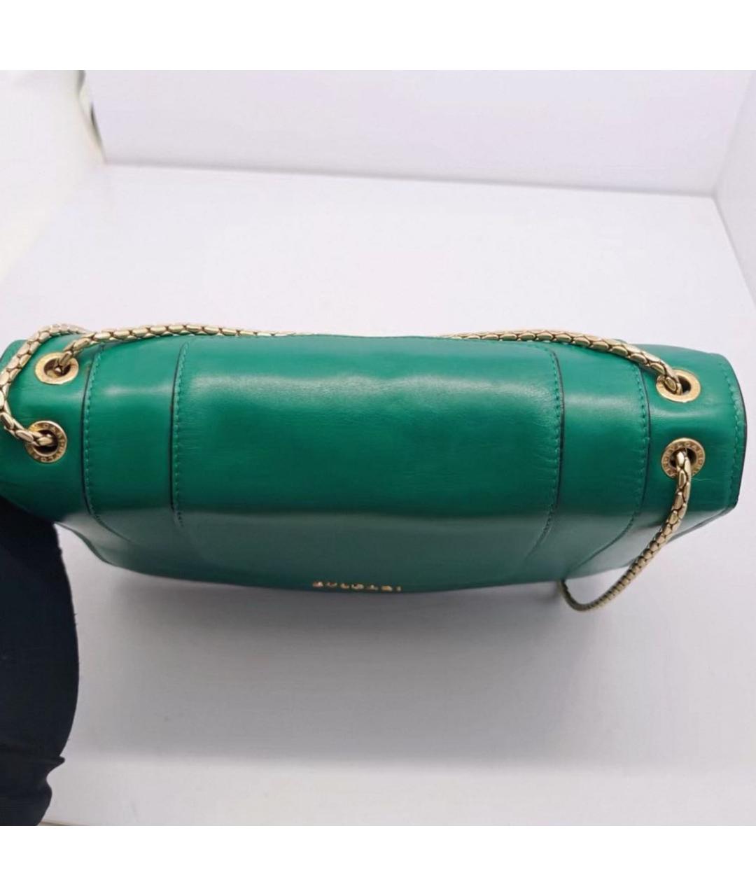 BVLGARI Зеленая кожаная сумка через плечо, фото 3