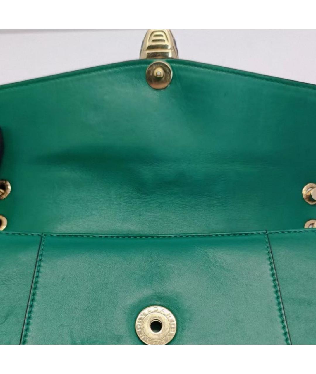 BVLGARI Зеленая кожаная сумка через плечо, фото 5