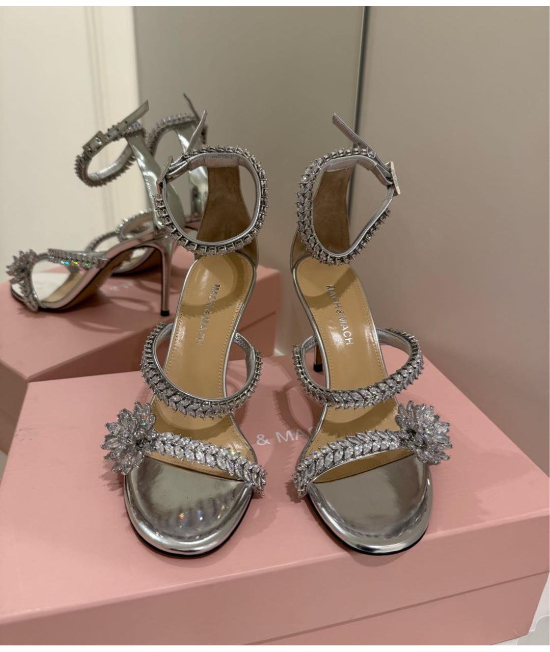 MACH&MACH Серебряные босоножки, фото 3