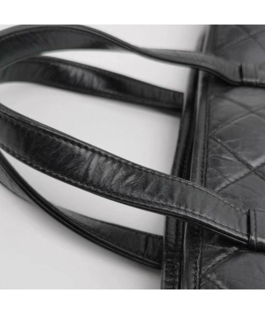 CHANEL Черная кожаная сумка тоут, фото 2