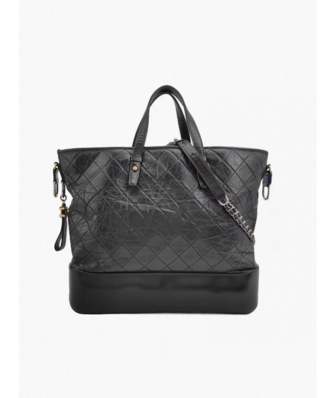 CHANEL Черная кожаная сумка тоут, фото 5