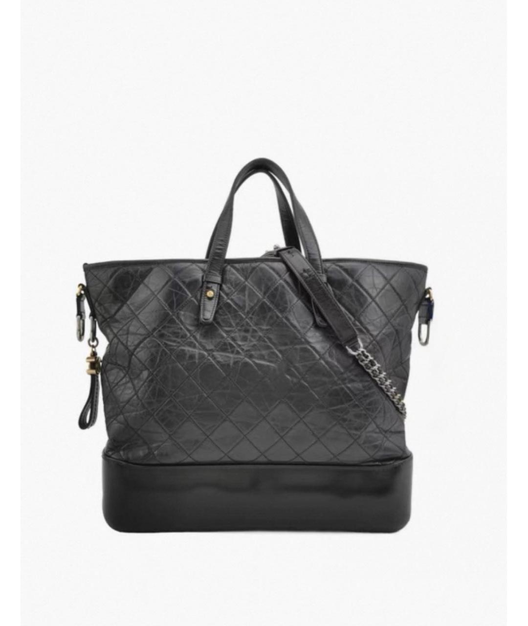 CHANEL Черная кожаная сумка тоут, фото 6