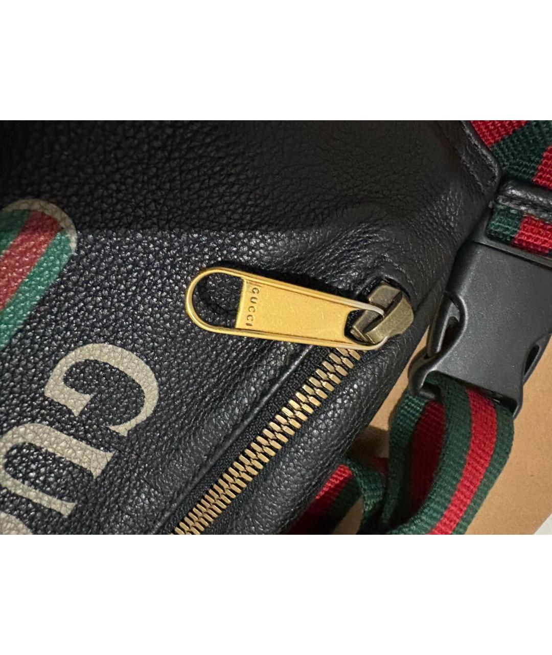 GUCCI Черная кожаная поясная сумка, фото 2