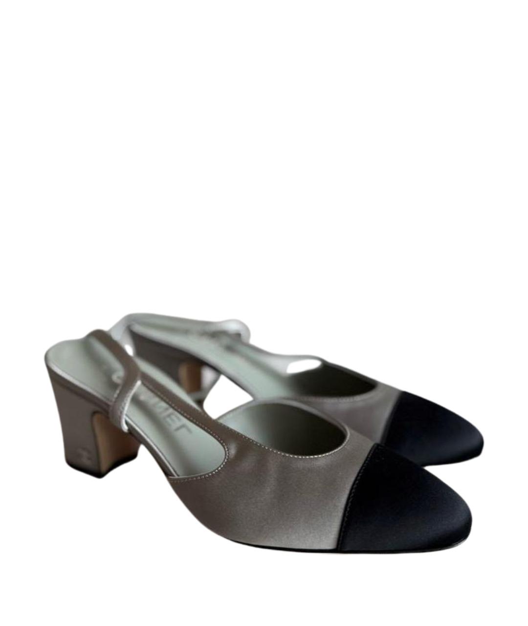 CHANEL Серые текстильные туфли, фото 1