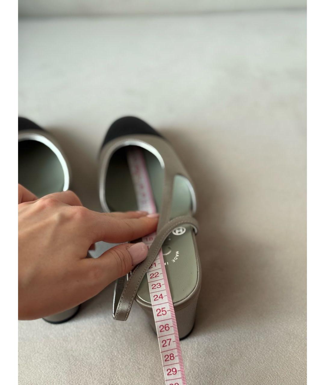 CHANEL Серые текстильные туфли, фото 6