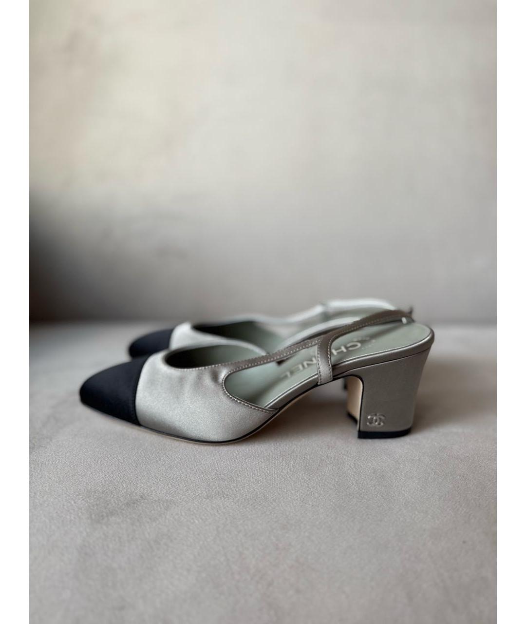 CHANEL Серые текстильные туфли, фото 8