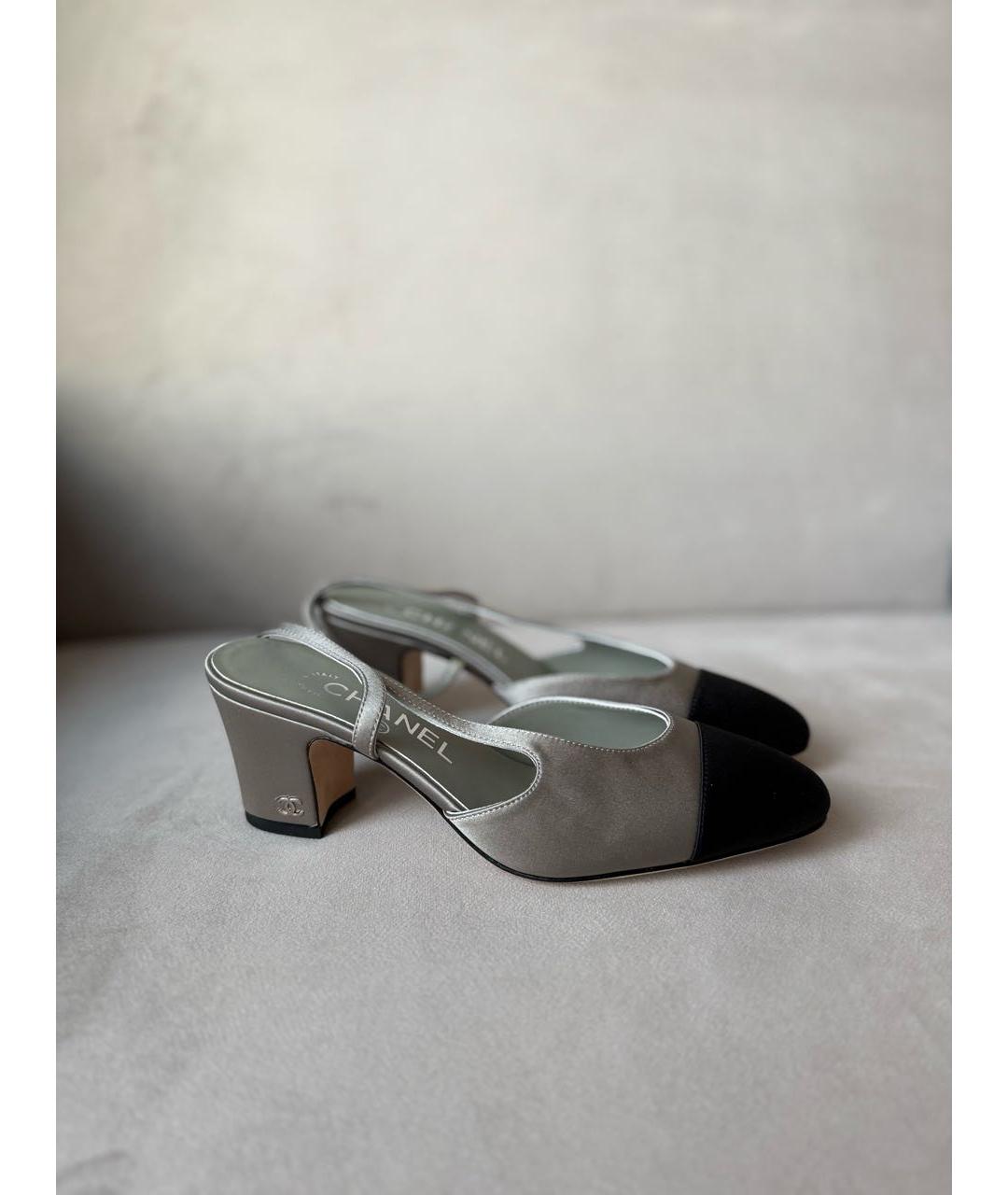 CHANEL Серые текстильные туфли, фото 5