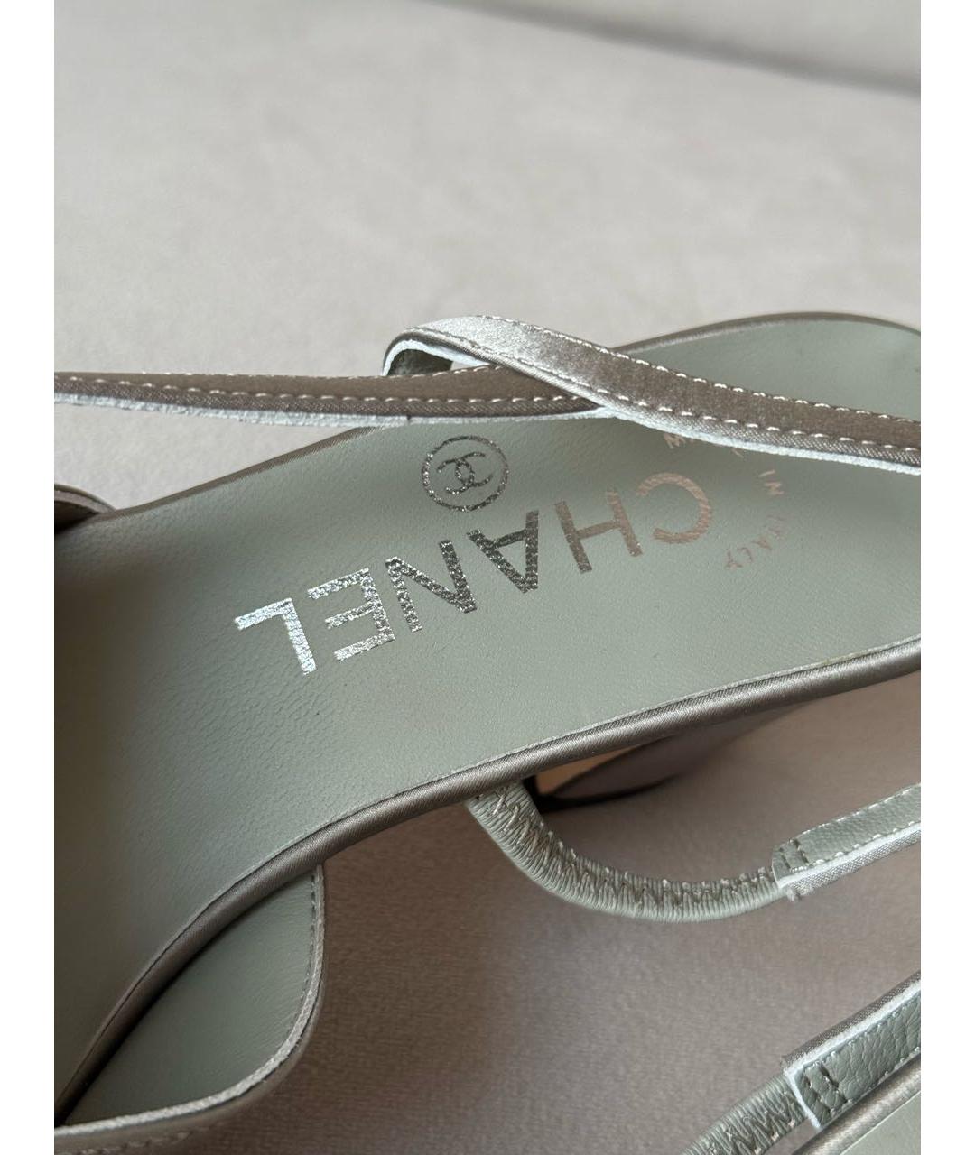 CHANEL Серые текстильные туфли, фото 7