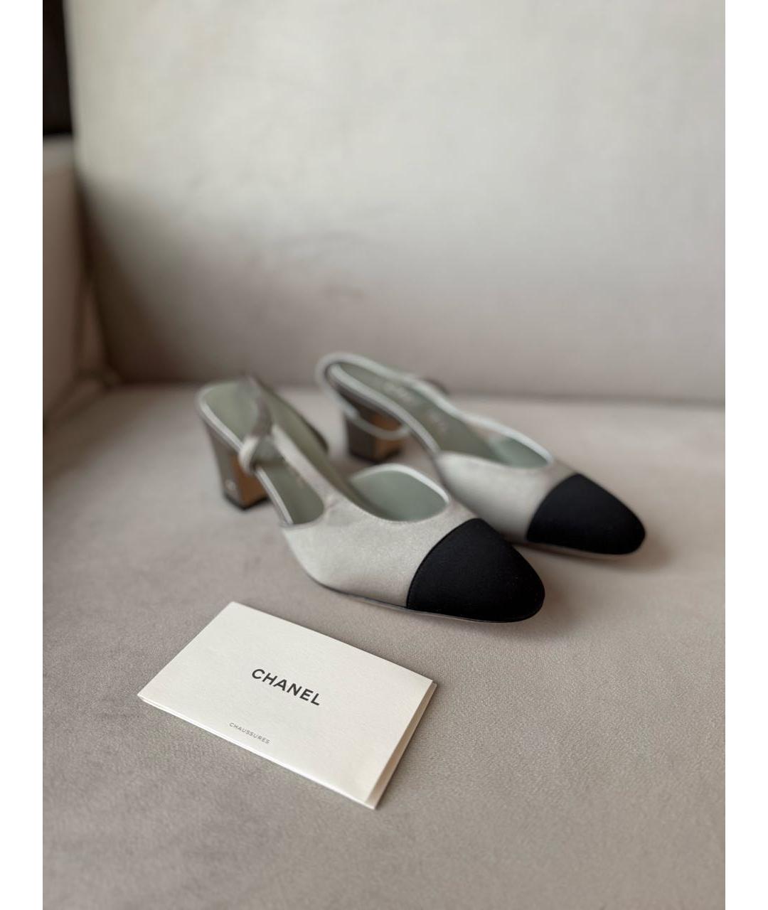 CHANEL Серые текстильные туфли, фото 2