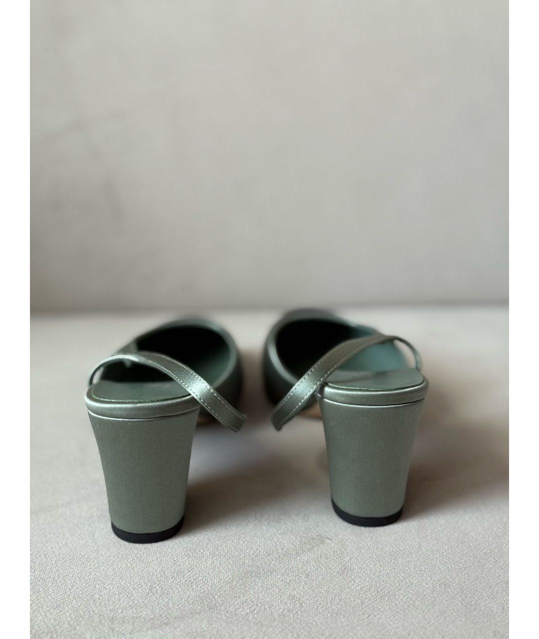 CHANEL Зеленые текстильные туфли, фото 3