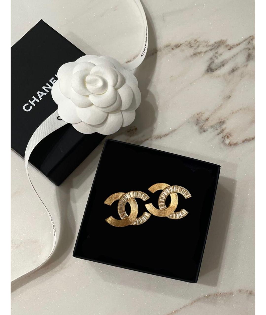 CHANEL Золотые металлические серьги, фото 3