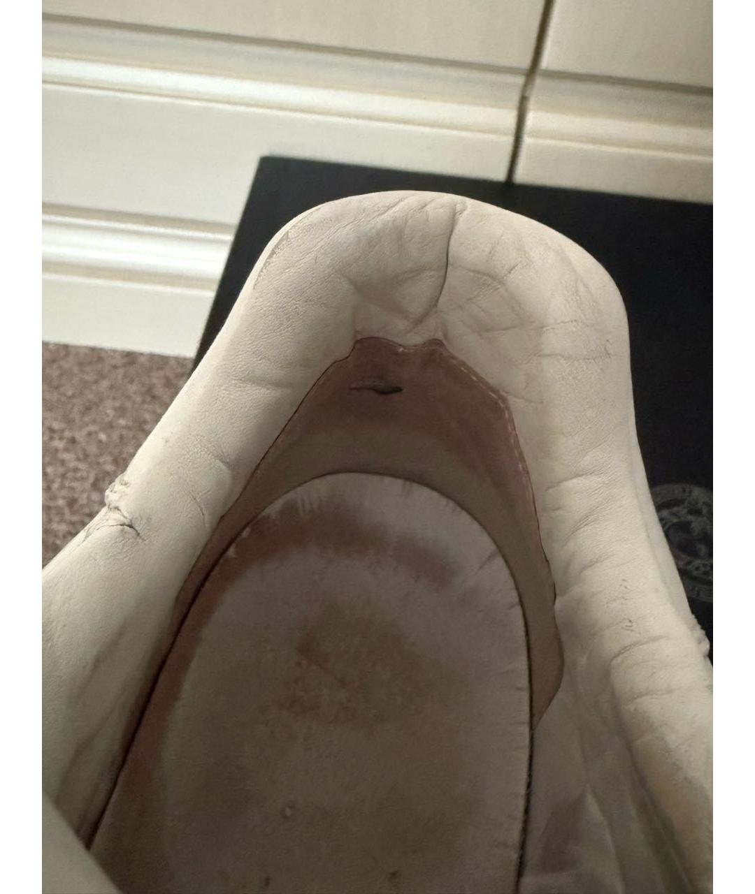 VERSACE Белые кожаные низкие кроссовки / кеды, фото 8