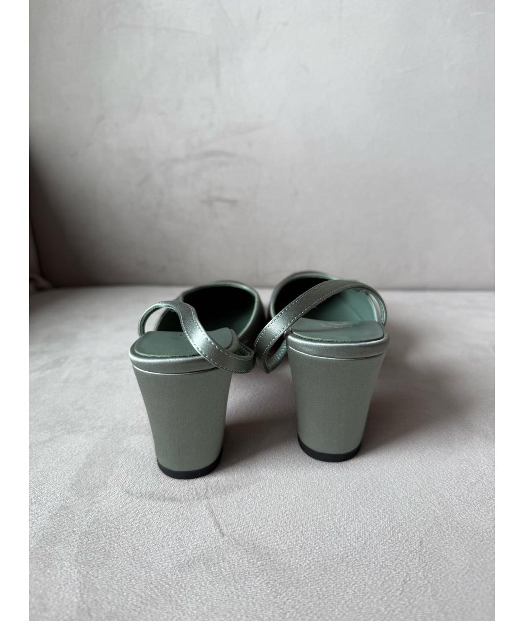 CHANEL Зеленые текстильные туфли, фото 5