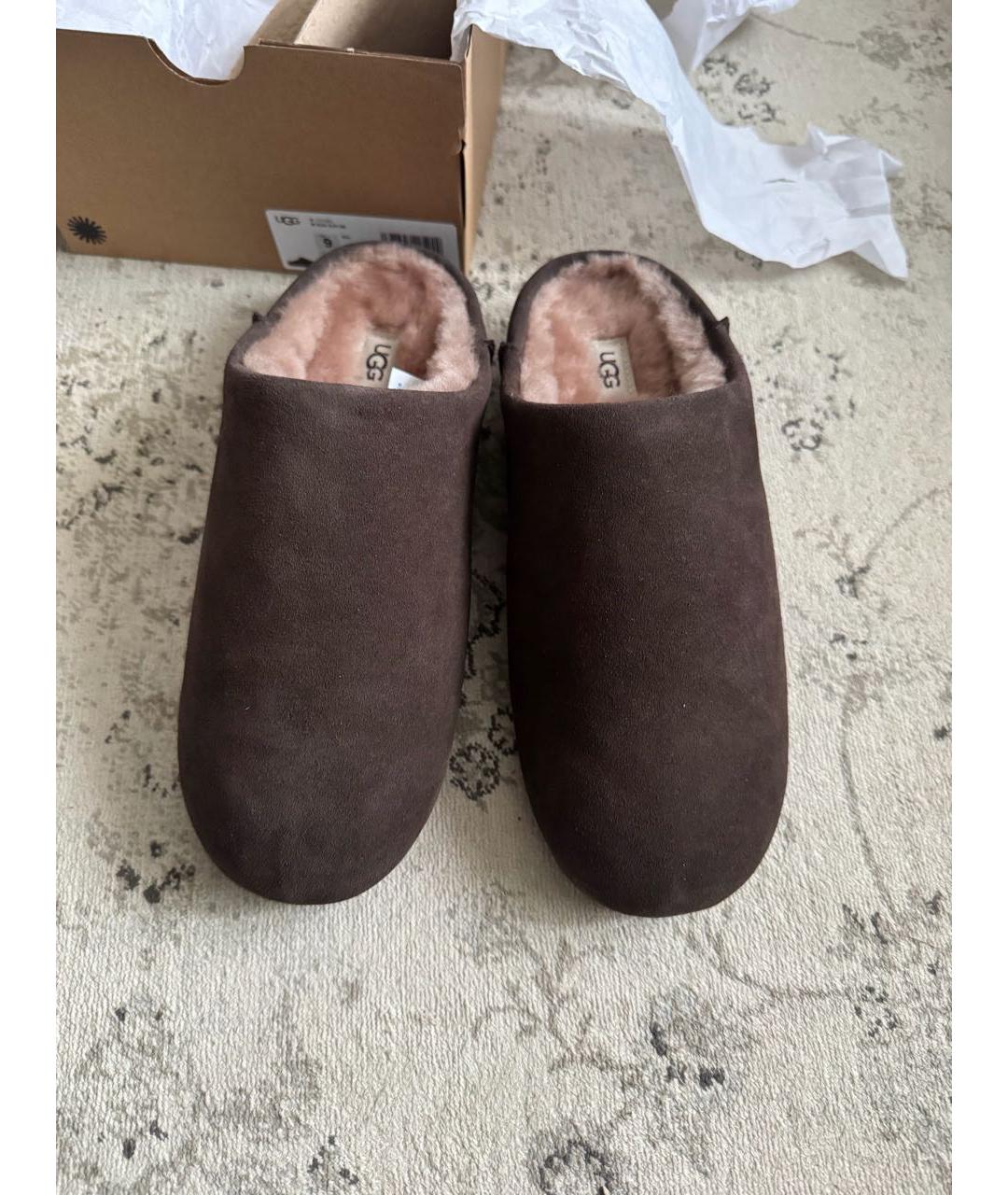 UGG AUSTRALIA Коричневые замшевые мюли, фото 3