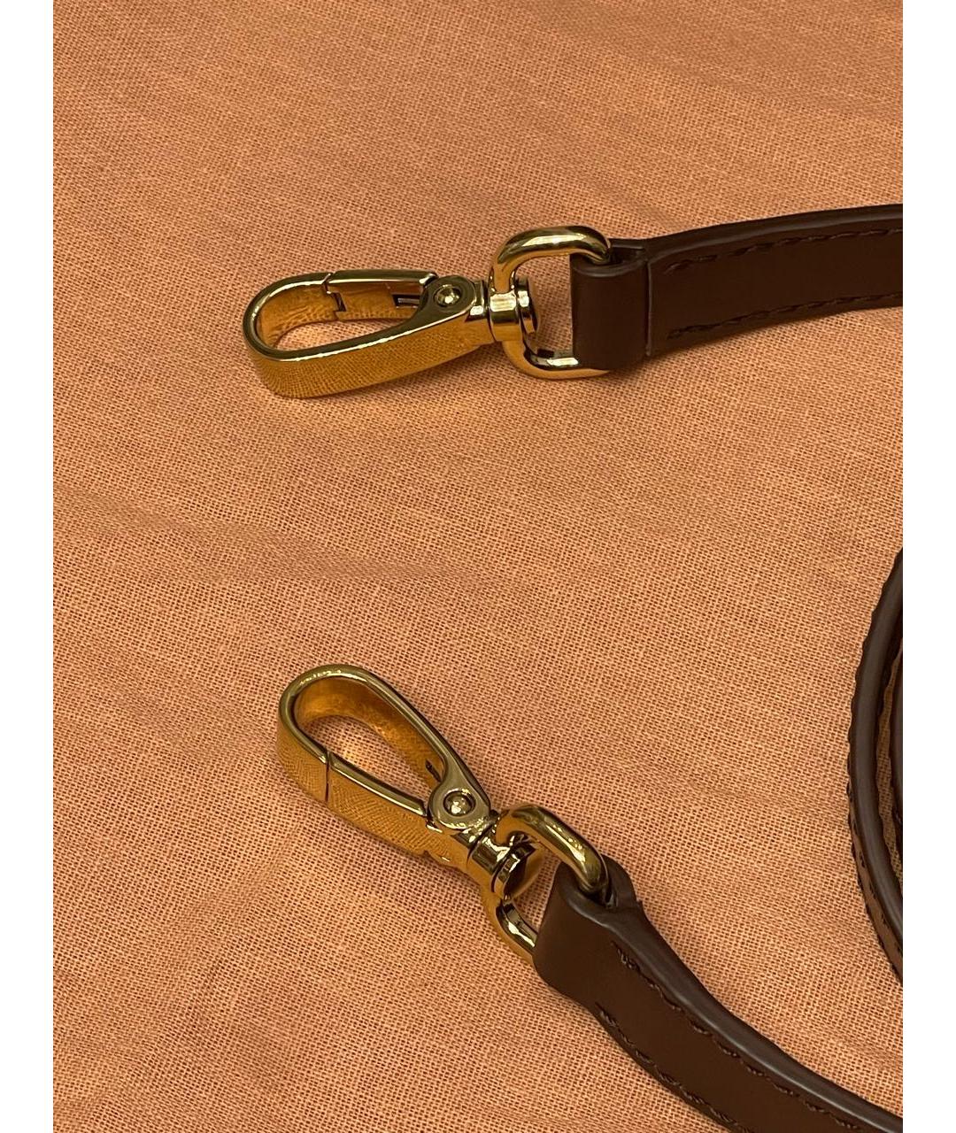 MIU MIU Коричневая кожаная сумка с короткими ручками, фото 6