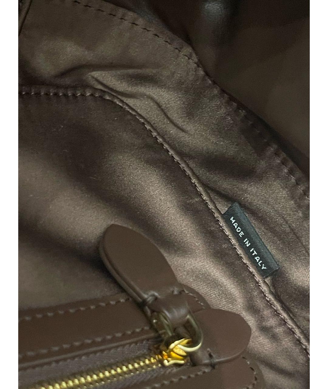 MIU MIU Коричневая кожаная сумка с короткими ручками, фото 8