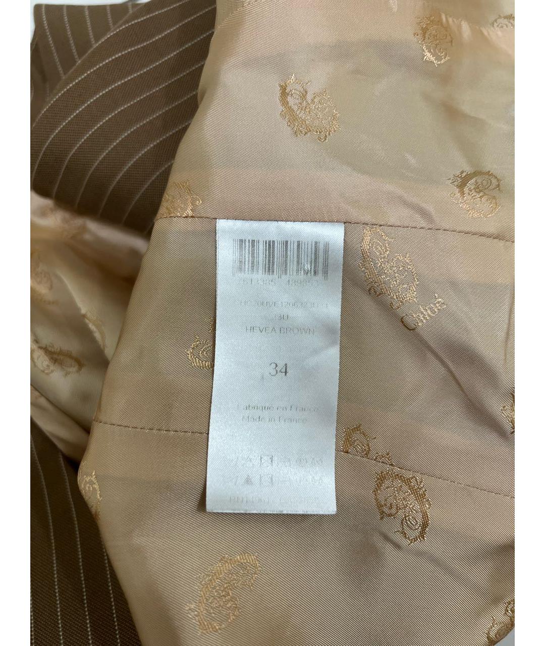 CHLOE Коричневый шерстяной жакет/пиджак, фото 8