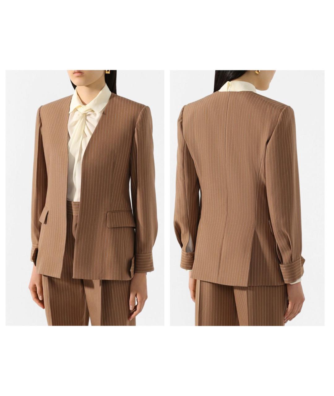 CHLOE Коричневый шерстяной жакет/пиджак, фото 5