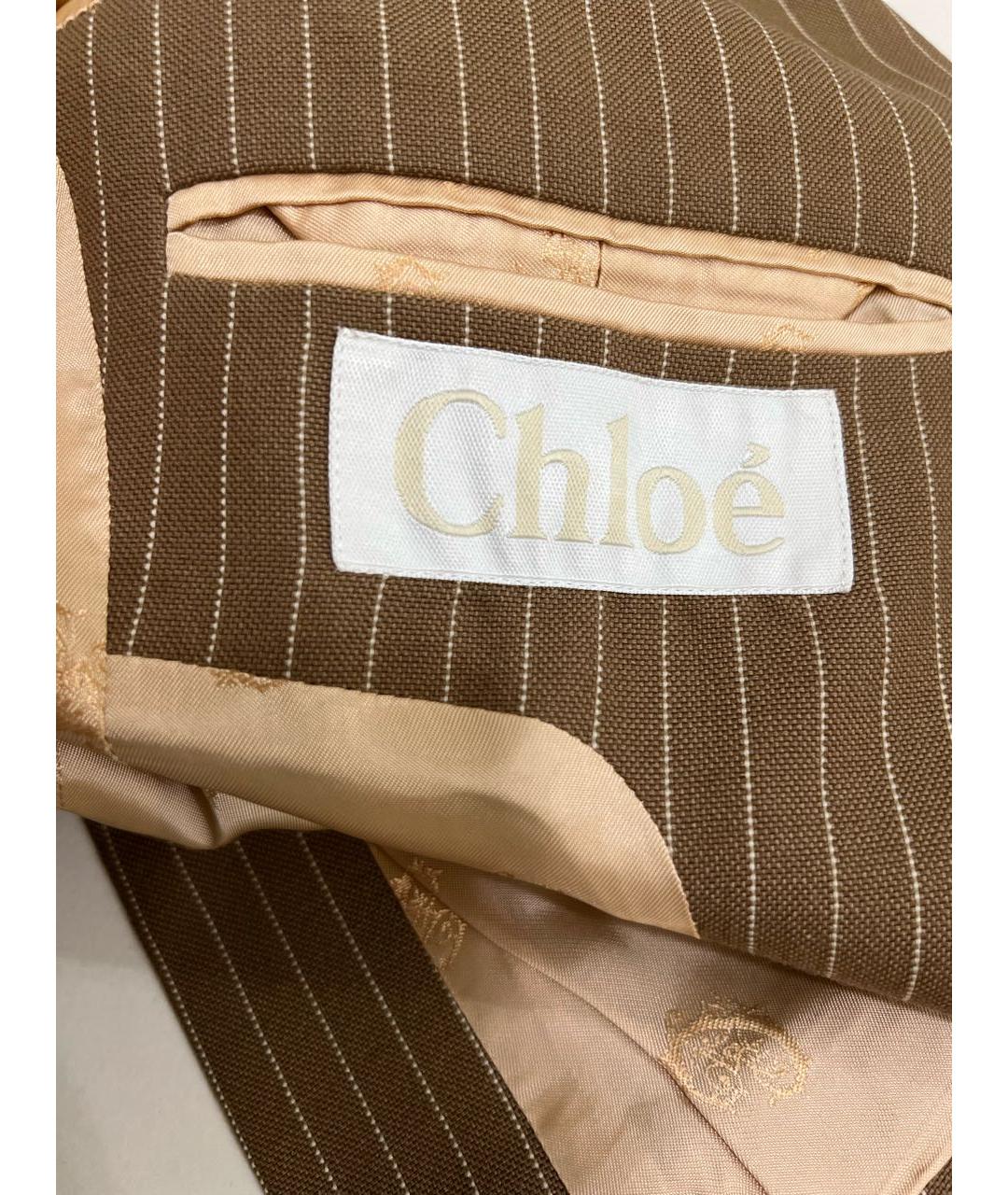 CHLOE Коричневый шерстяной жакет/пиджак, фото 7