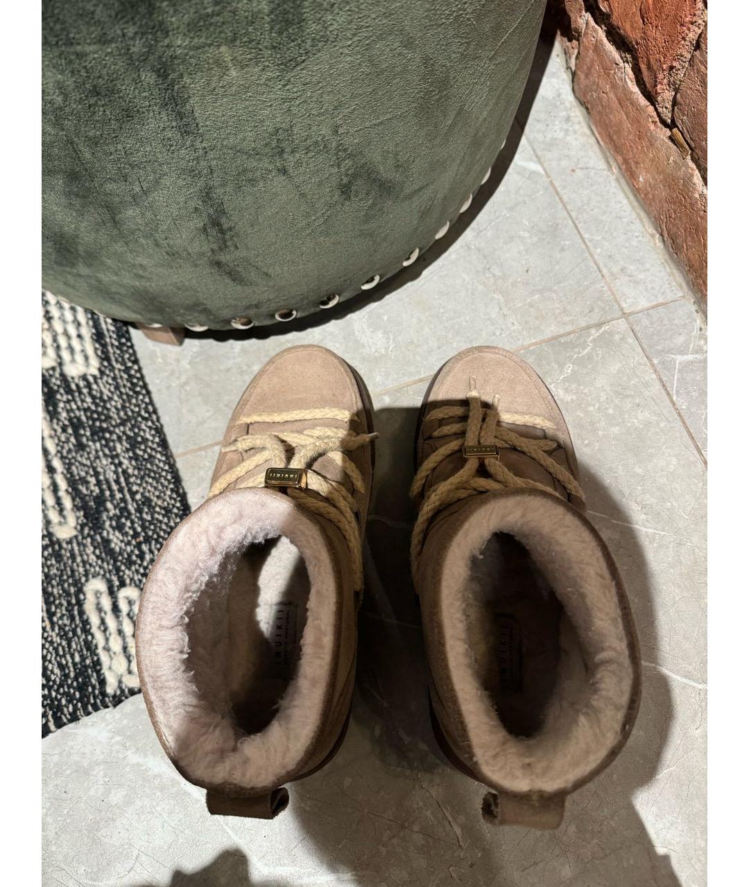 INUIKII Бежевые замшевые ботинки, фото 5