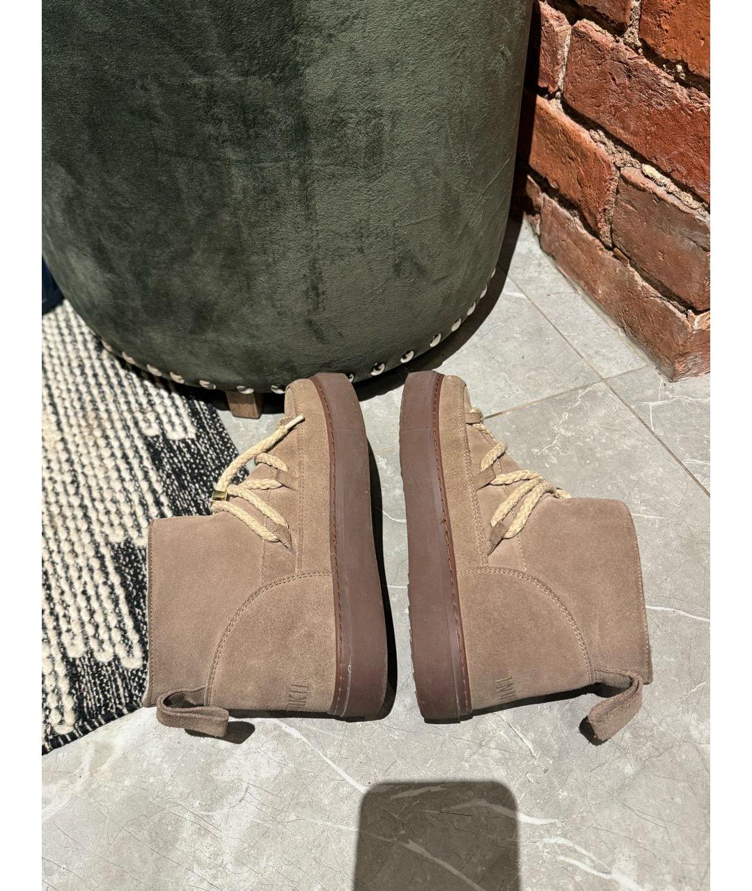 INUIKII Бежевые замшевые ботинки, фото 4