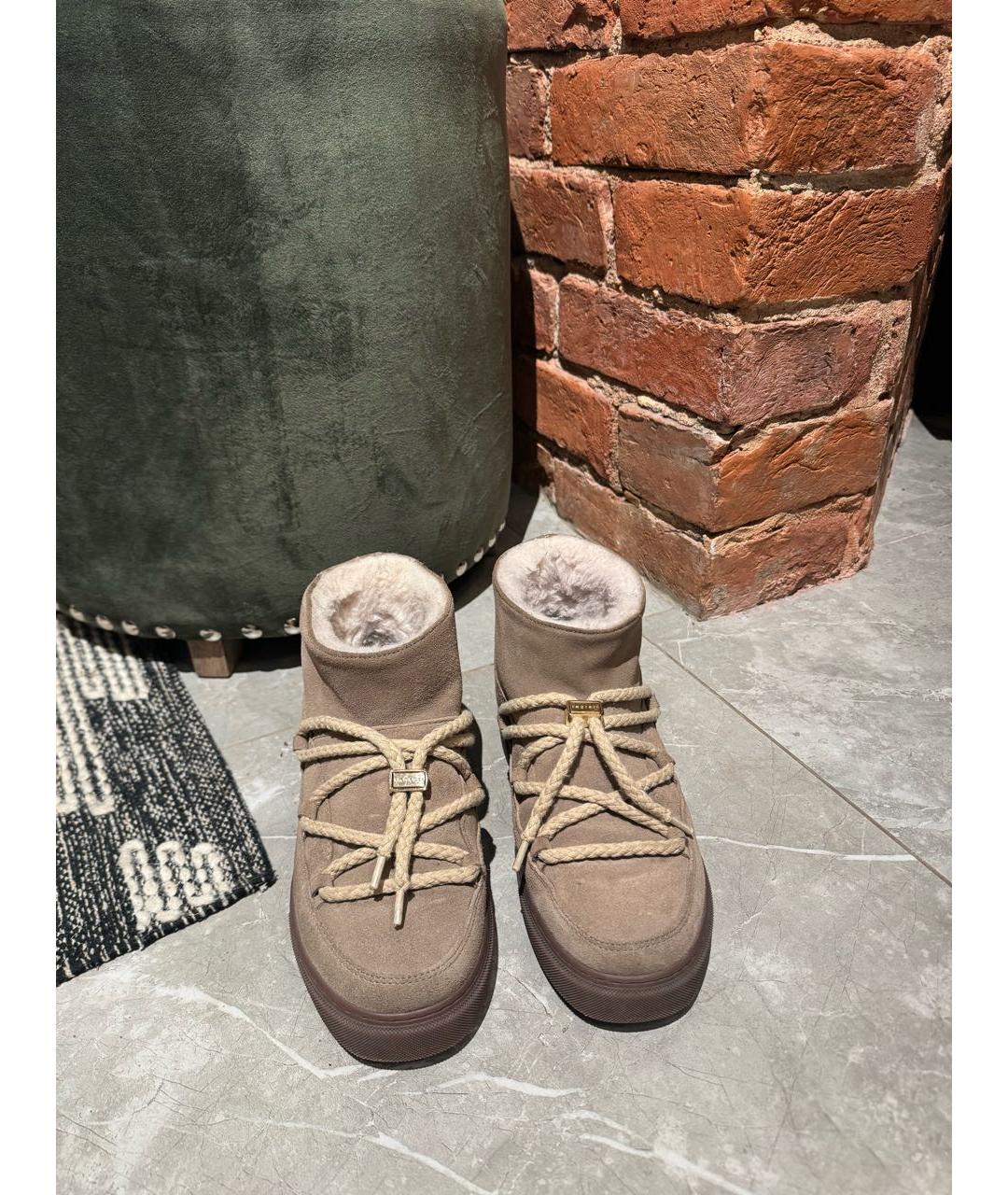 INUIKII Бежевые замшевые ботинки, фото 2