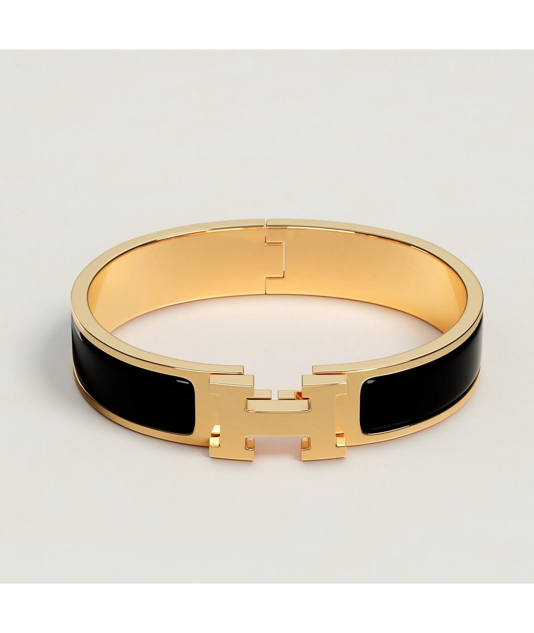 HERMES Черный металлический браслет, фото 4