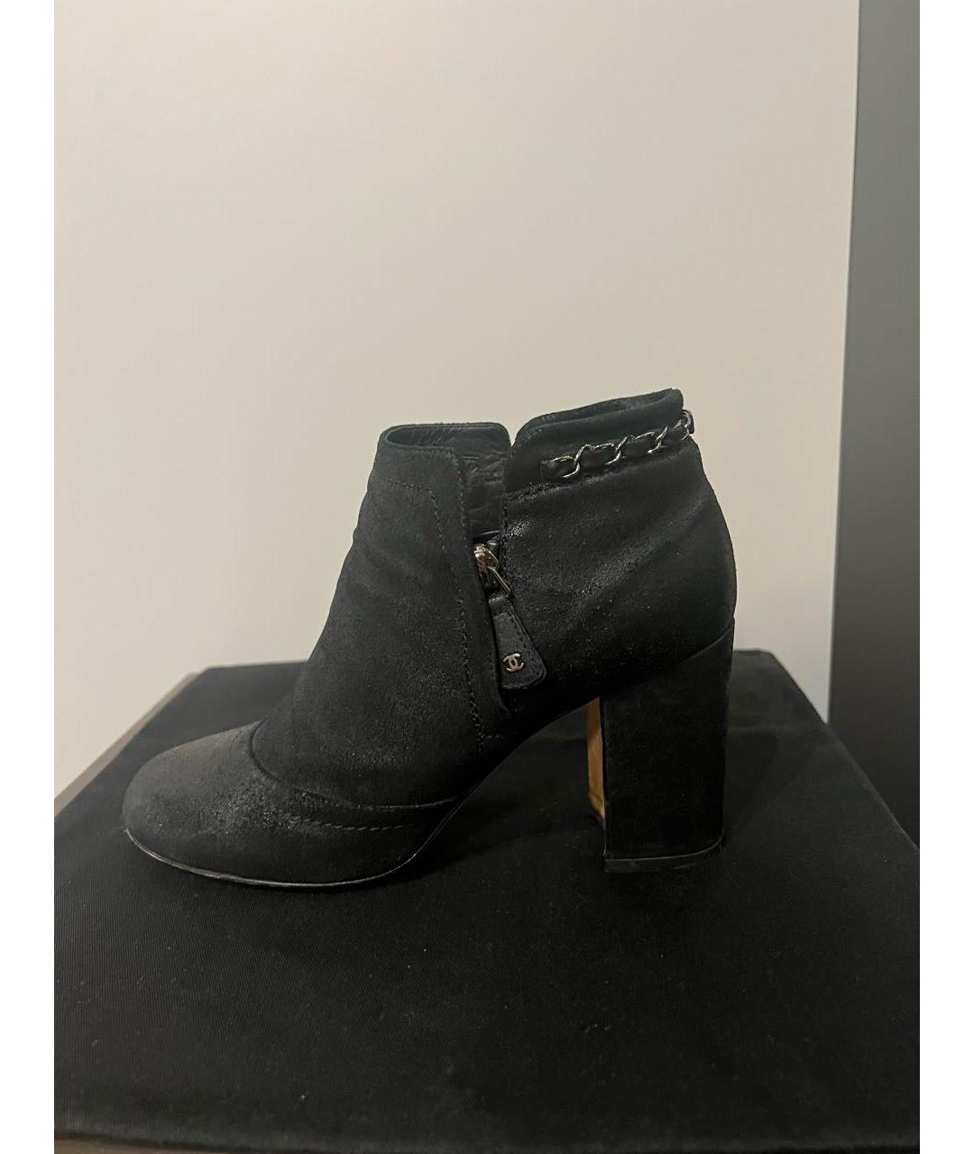 CHANEL Черные кожаные ботильоны, фото 9