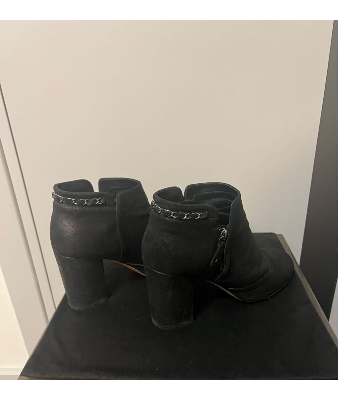 CHANEL Черные кожаные ботильоны, фото 5