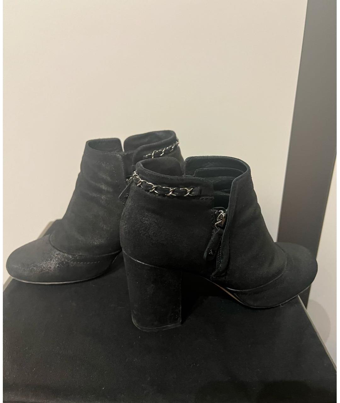 CHANEL Черные кожаные ботильоны, фото 6
