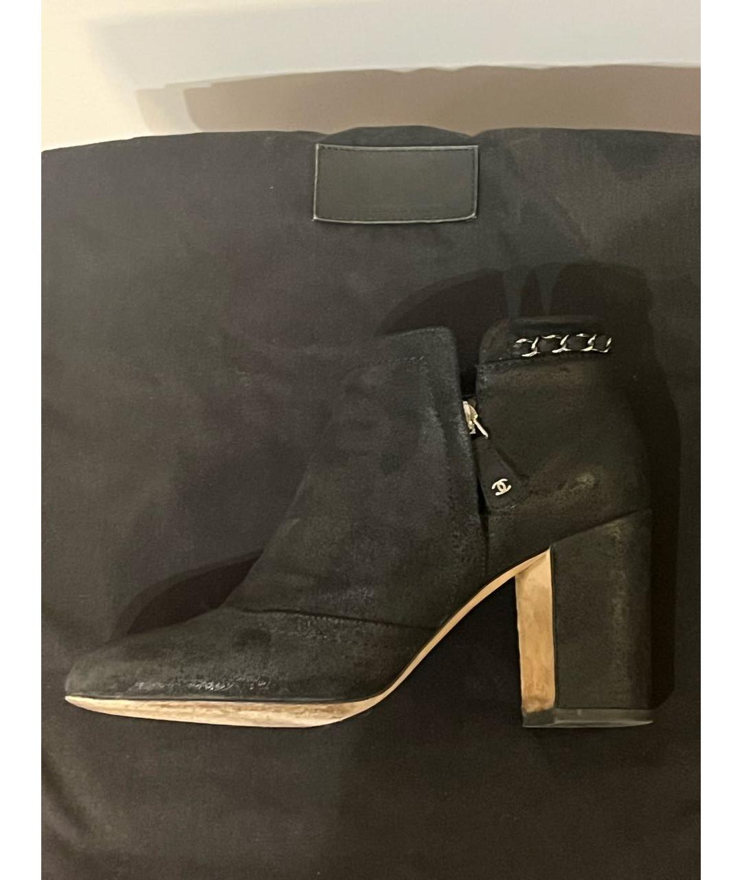 CHANEL Черные кожаные ботильоны, фото 3