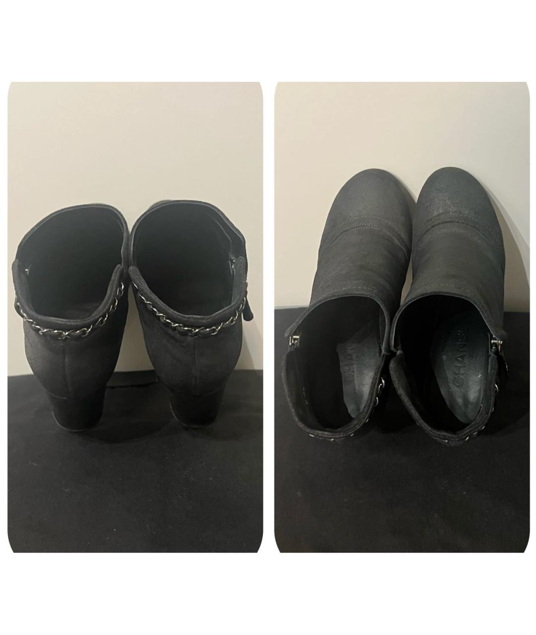 CHANEL Черные кожаные ботильоны, фото 8