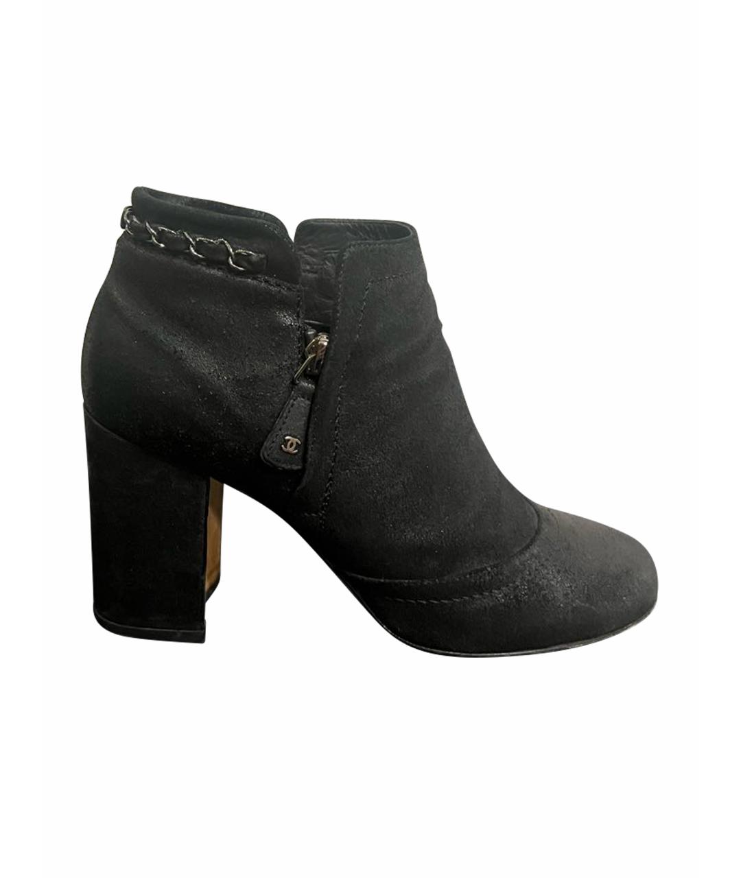 CHANEL Черные кожаные ботильоны, фото 1
