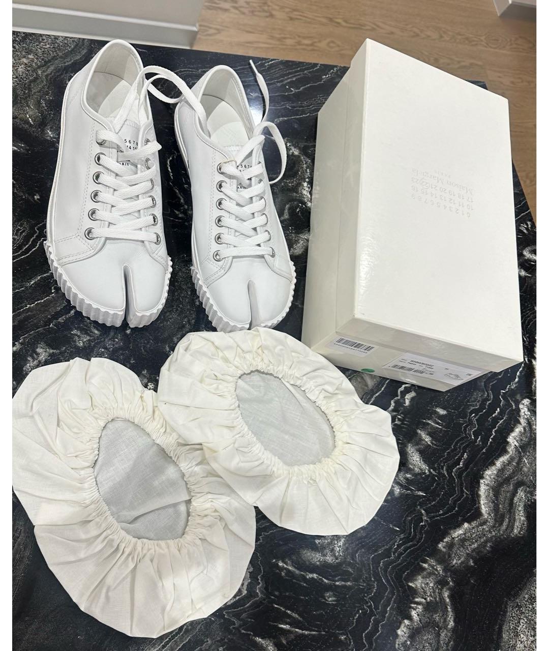 MAISON MARGIELA Белые кожаные кеды, фото 4