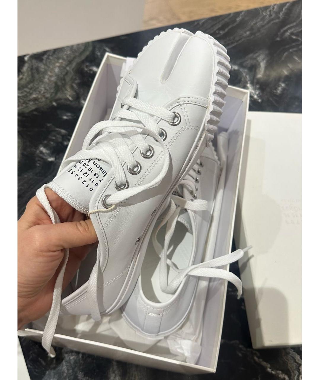 MAISON MARGIELA Белые кожаные кеды, фото 5