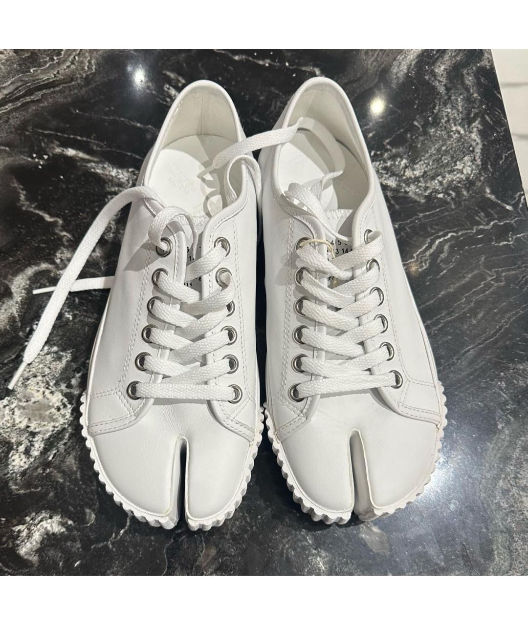 MAISON MARGIELA Белые кожаные кеды, фото 2