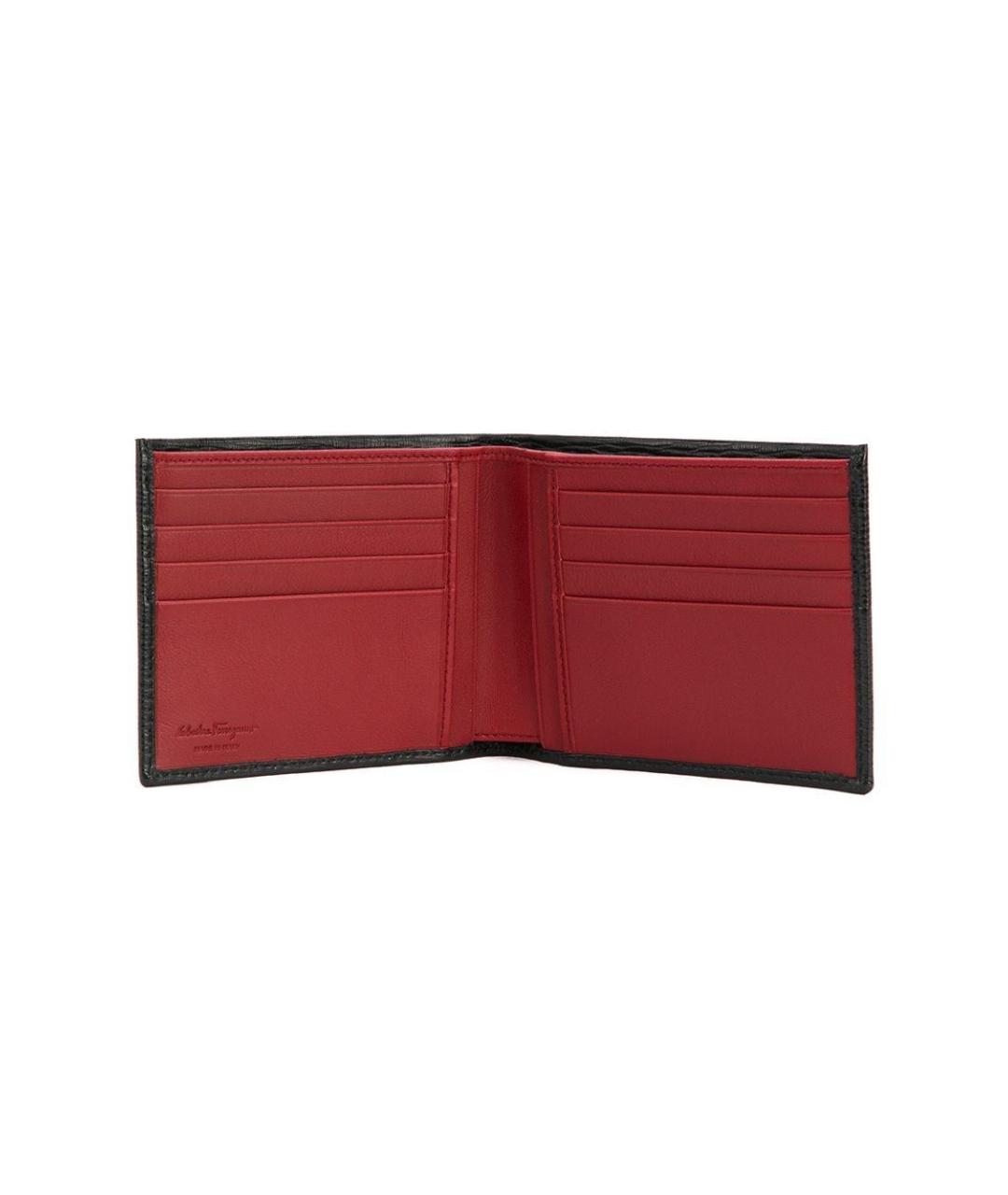 FERRAGAMO Черный кожаный кошелек, фото 3