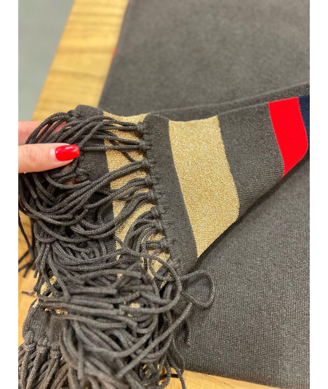 CHANEL Коричневый кашемировый шарф, фото 4