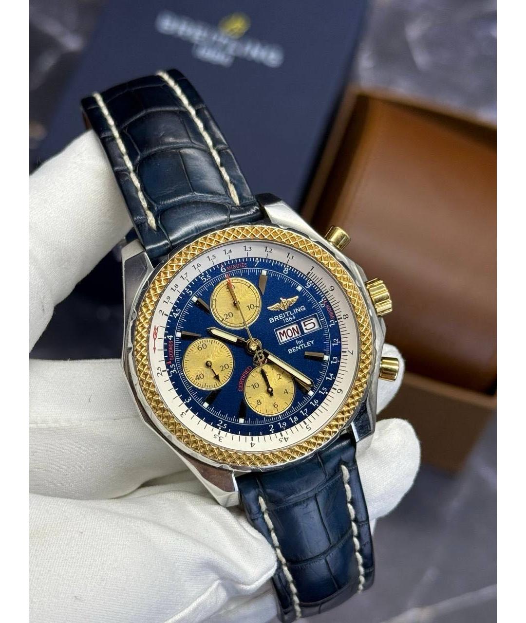 BREITLING Синие кожаные часы, фото 3